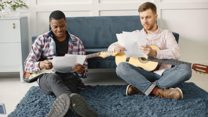 Musikalisk gemenskap i hemmet illustration